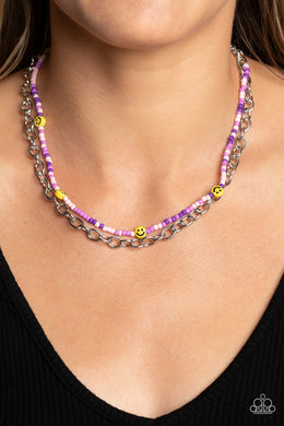 Necklace Happy Looks Good on You - Purple N2275