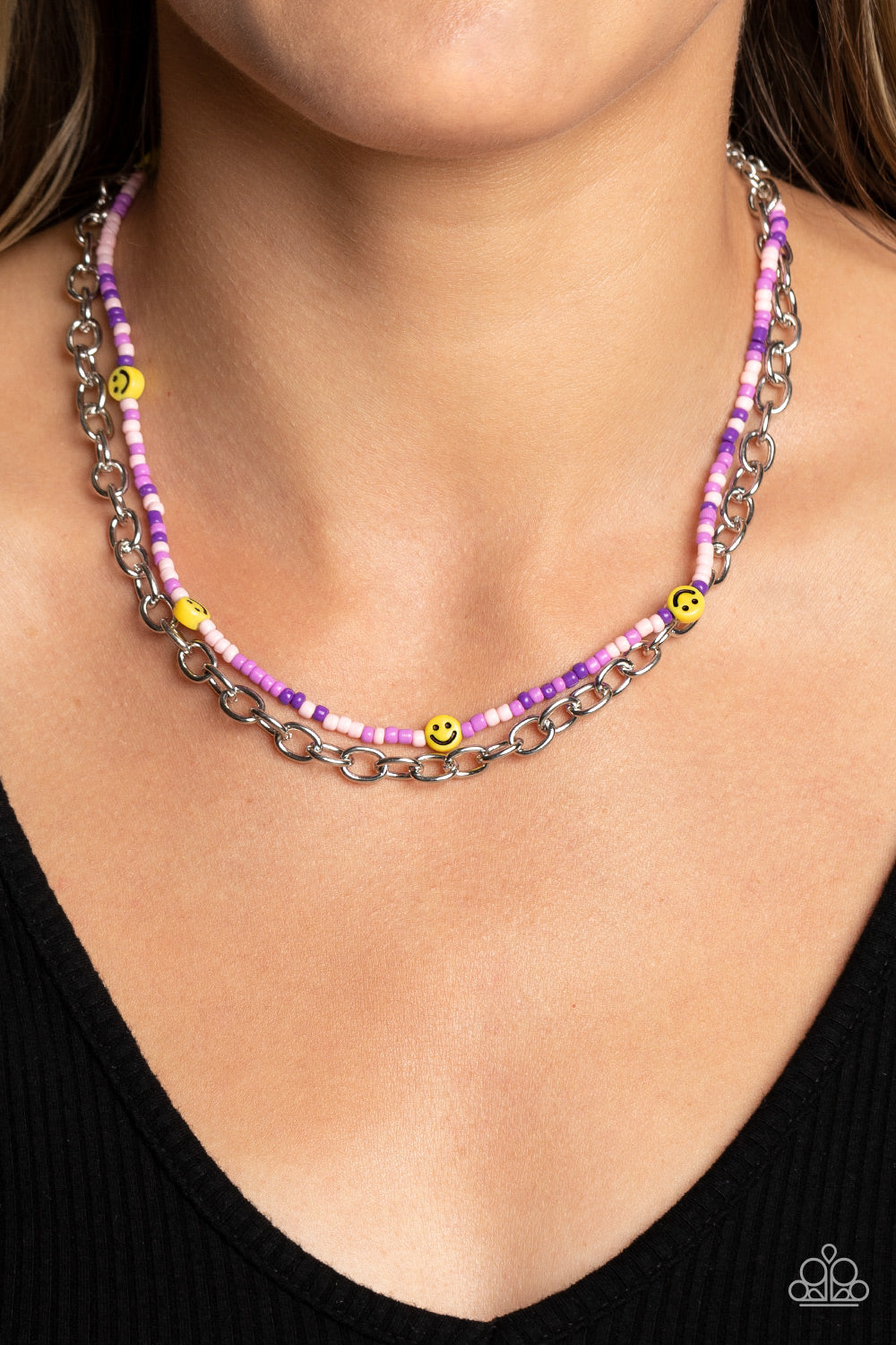 Necklace Happy Looks Good on You - Purple N2275