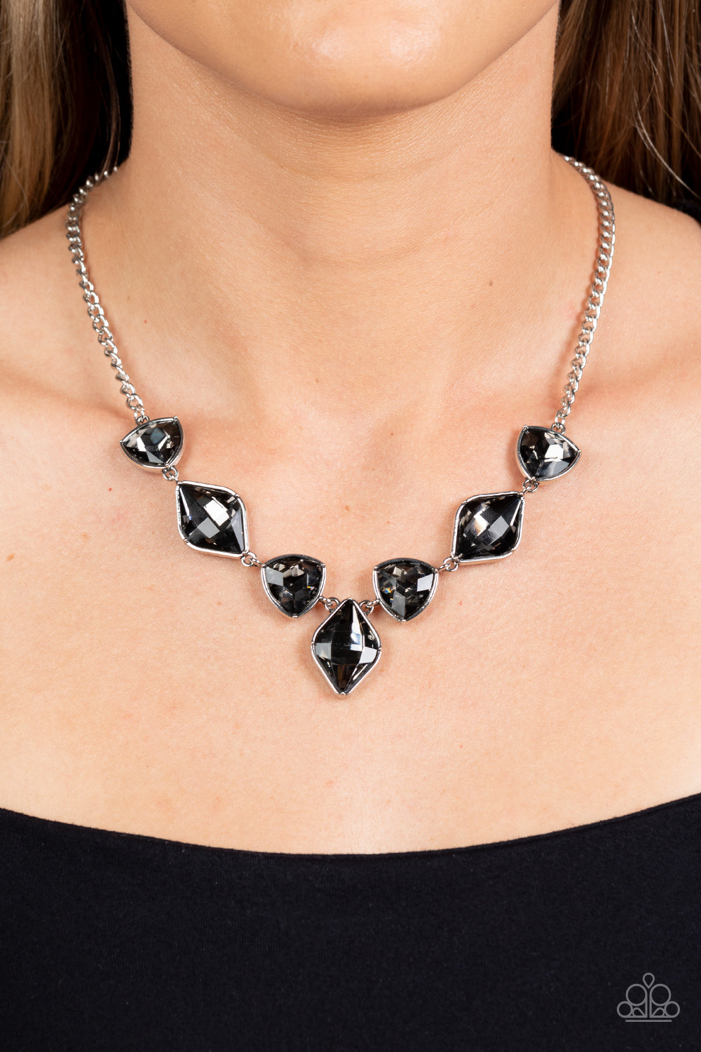 Necklaces Glittering Geometrics - Silver N2176