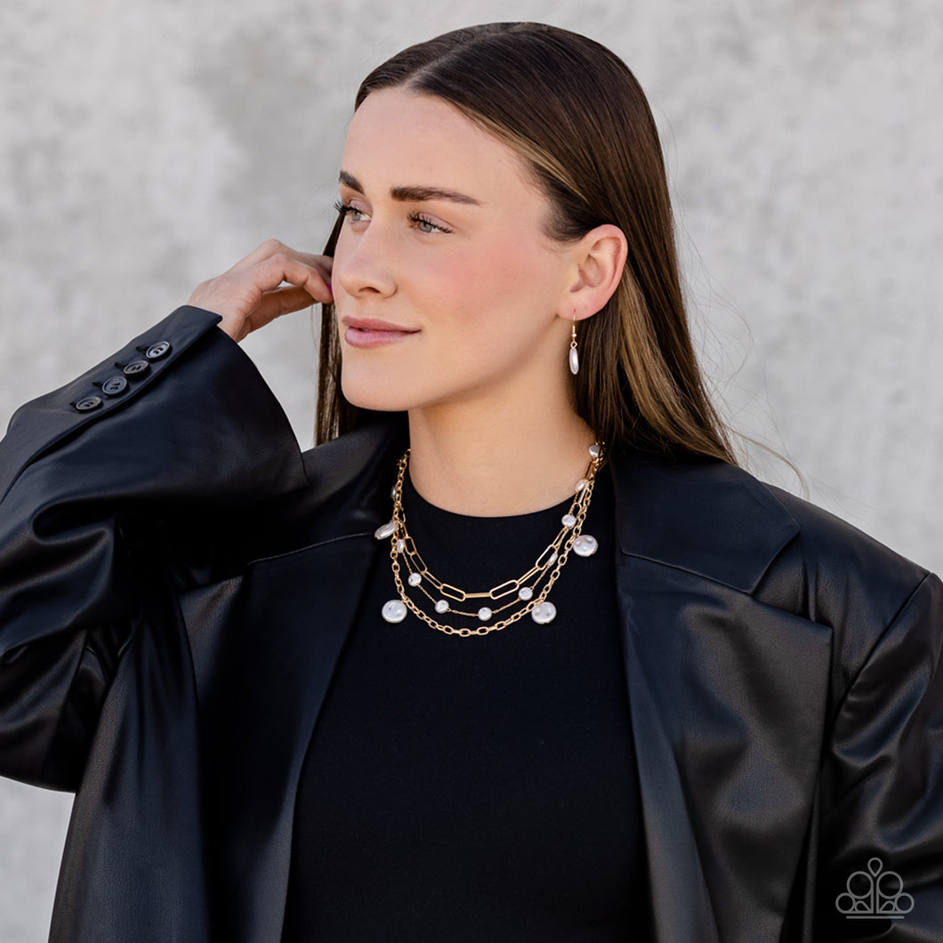 Necklaces Blissful Ballad - Gold Pearl N2426