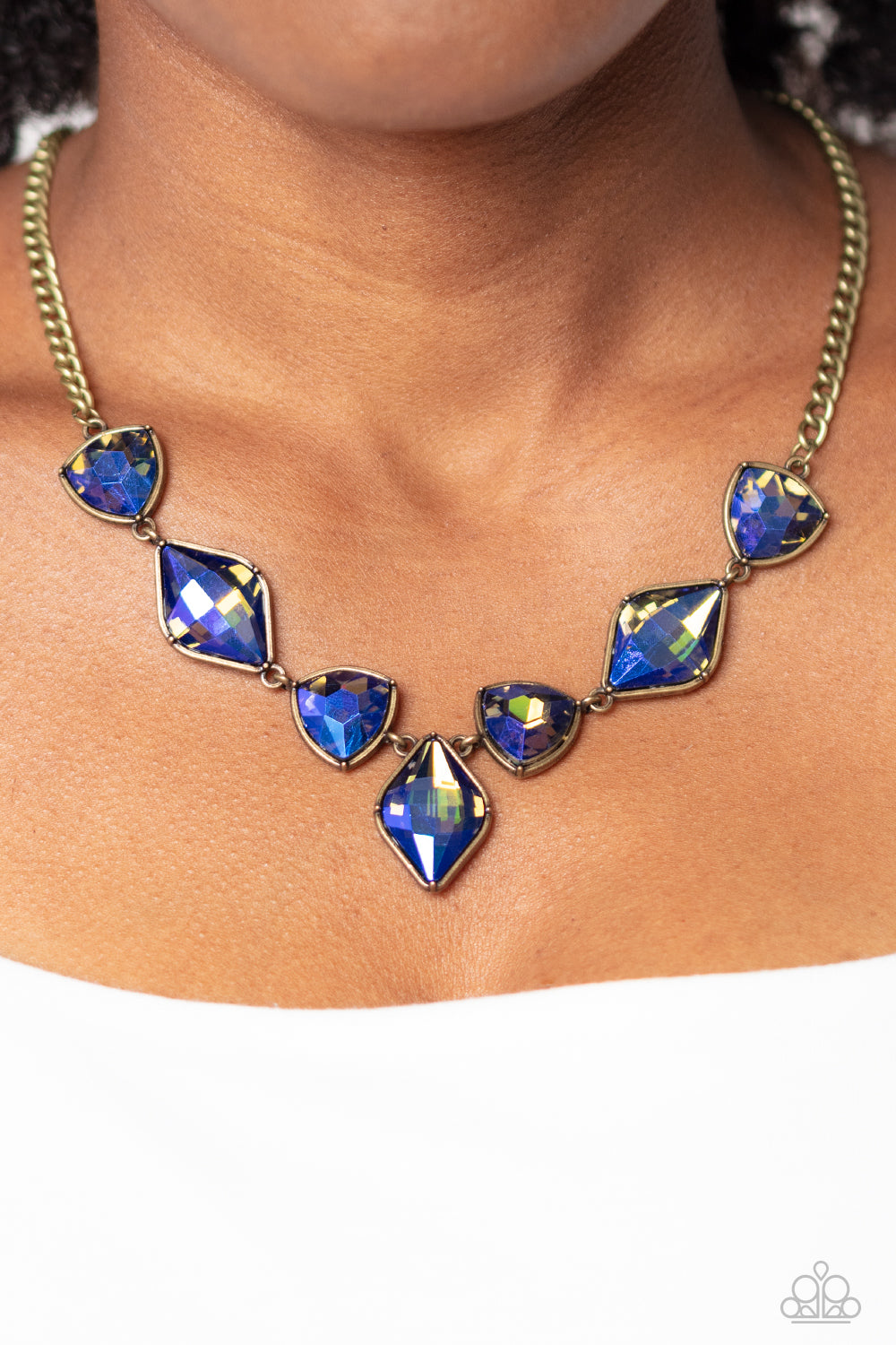 Necklace Glittering Geometrics - Brass N2176
