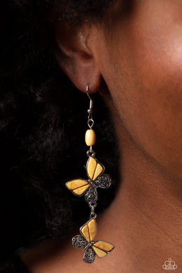 Earrings Spirited Soar - Yellow E536