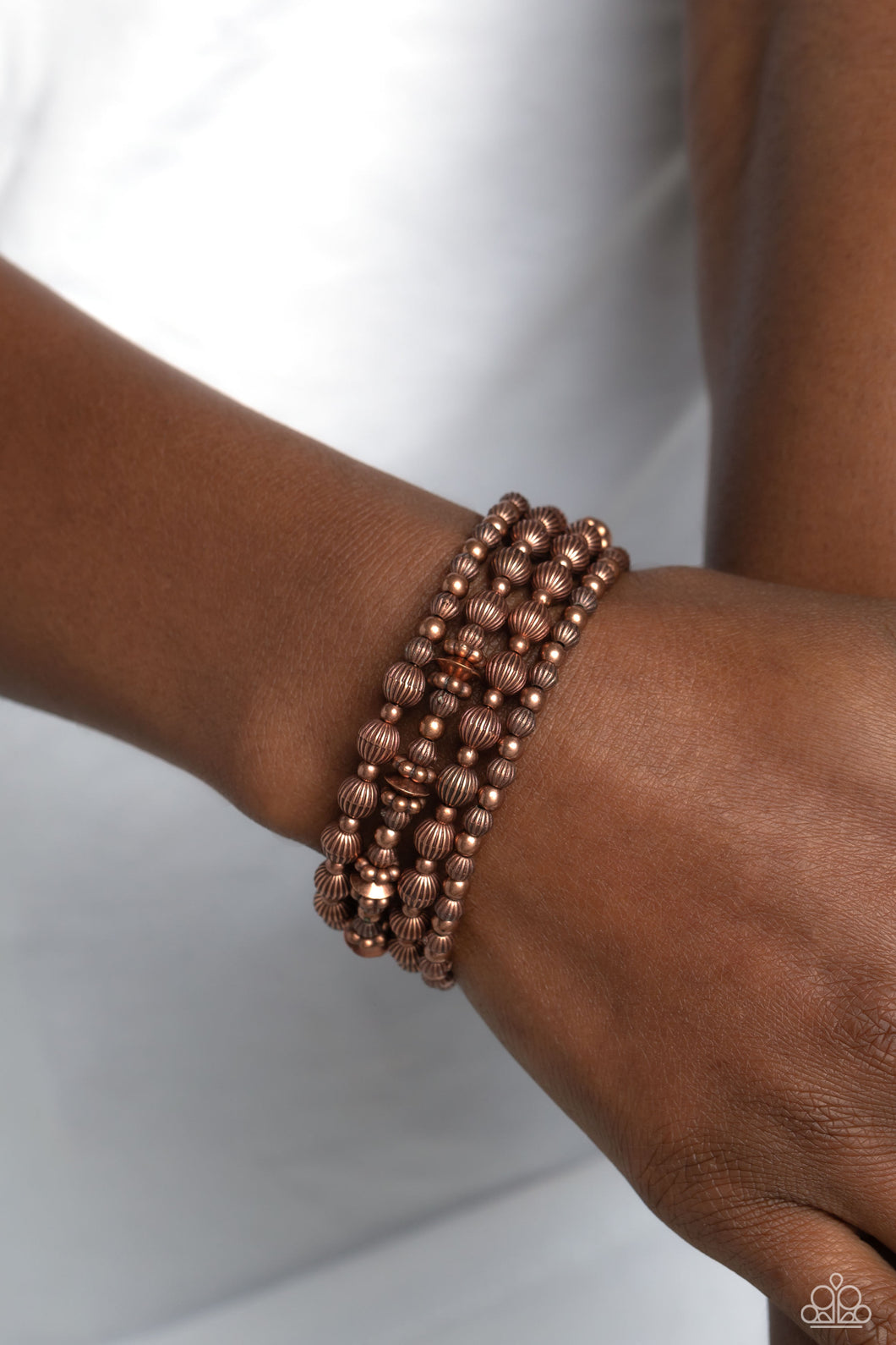 Bracelets Striped Stack - Copper B025