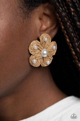 Earrings Permanent Vacation - Brown Post E2213