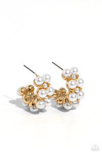 Earrings White Collar Wardrobe - Gold MINI PEARL E426