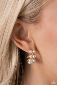 Earrings White Collar Wardrobe - Gold MINI PEARL E426