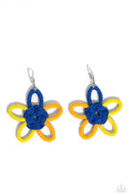 Load image into Gallery viewer, Earrings Spin a Yarn - Orange (Yellow/Blue) E025