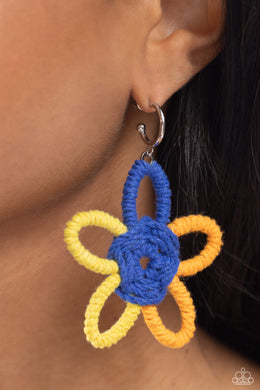 Earrings Spin a Yarn - Orange (Yellow/Blue) E025