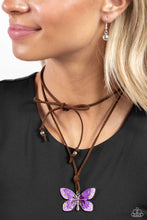 Load image into Gallery viewer, Necklaces Winged Wanderer - Purple N2420 Butterflies