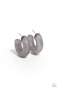 Earrings Acrylic Acclaim - Silver MINI E439