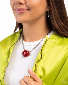 Necklaces Lip Locked - Red
