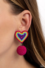 Load image into Gallery viewer, Earrings Spherical Sweethearts - Multi Red VDAY V146