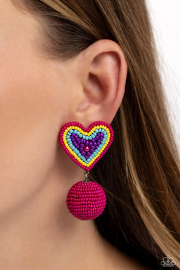 Earrings Spherical Sweethearts - Multi Red VDAY V146