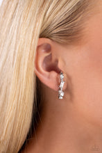 Load image into Gallery viewer, Earrings Sliding Shimmer - White Illusion Post E3009
