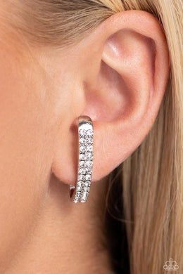 Earrings Sliding Series - White Illusion Post E3008