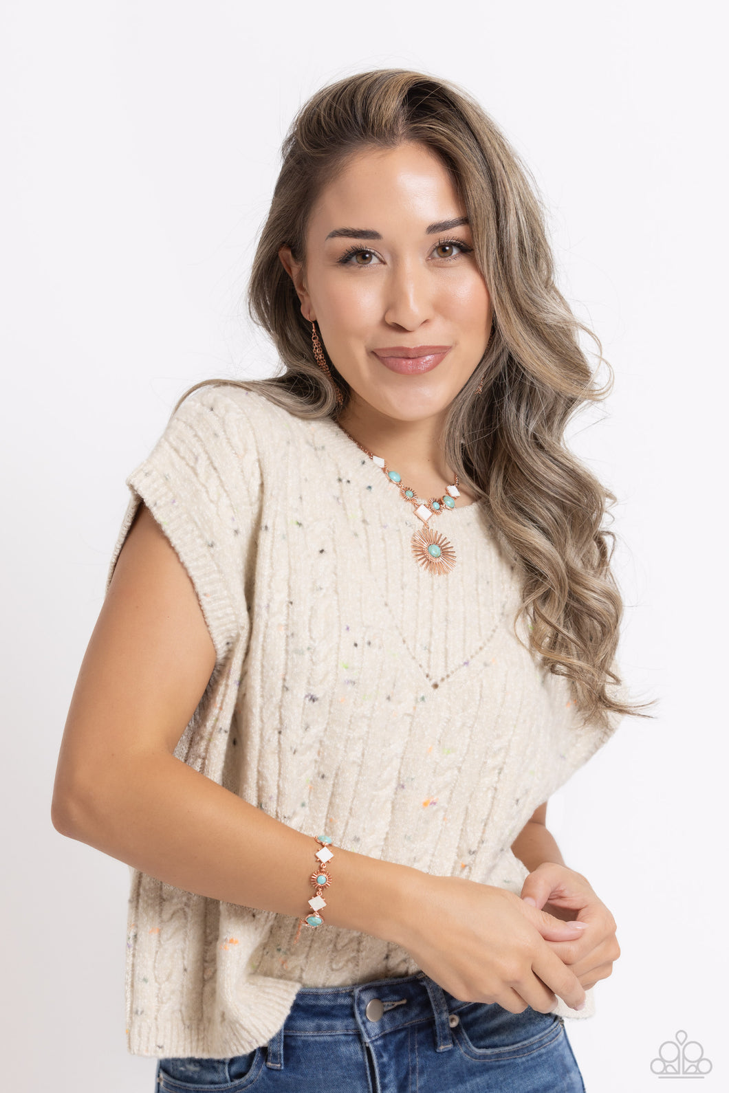 Necklaces Sunburst Style - Copper SET44