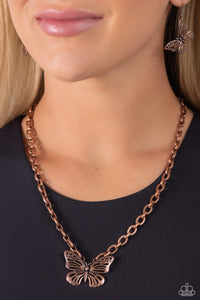 Necklaces Midair Monochromatic - Copper N2418 Butterflies