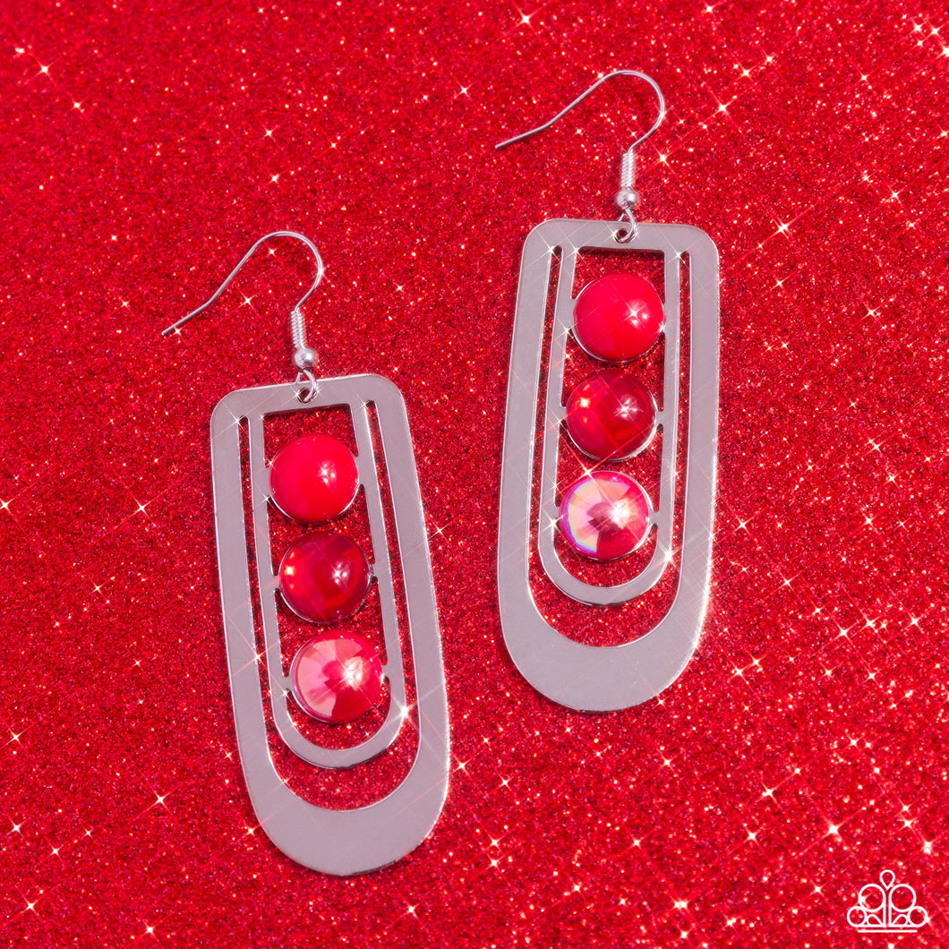 Earrings Layered Lure - Red E2215