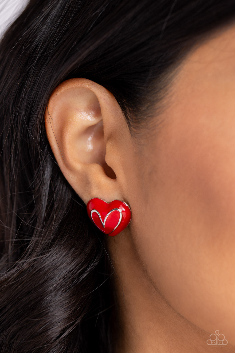 Earrings Glimmering Love - Red VDAY POST