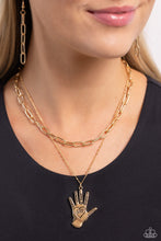 Load image into Gallery viewer, Necklaces Giving a Hand - Gold Inspirational N2320