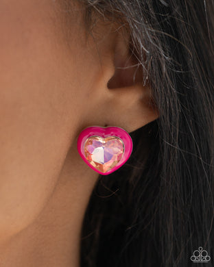 Earrings Heartfelt Haute - Pink POST E399