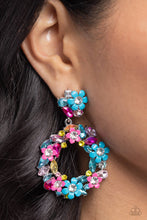 Load image into Gallery viewer, Earrings Wreathed in Wildflowers - Blue E2372