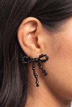 Load image into Gallery viewer, Earrings The BOW Must Go On - Black POST E556