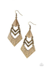 Load image into Gallery viewer, Earrings Work Hazard- Brass E286