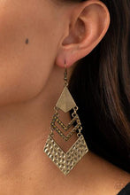Load image into Gallery viewer, Earrings Work Hazard- Brass E286