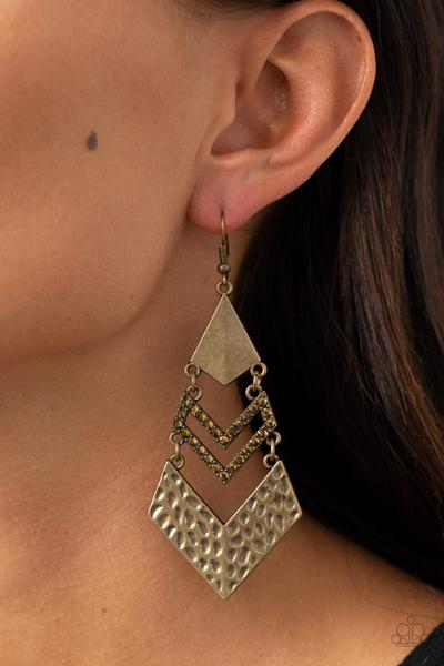 Earrings Work Hazard- Brass E286