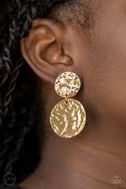 Earrings Relic Ripple - Gold ♥ Clip-On W2