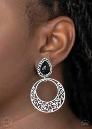 Earrings Exotic Escape - Black ♥ Clip-On Y2