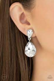 Earrings Aim For The MEGASTARS - White ♥ Clip-On L3