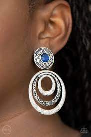 Earrings Bare Your Soul - Blue ♥ Clip-On N3