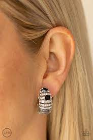 Earrings Bank Tank - Black Clip-On P3
