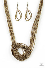 Load image into Gallery viewer, Necklace Knotted Knockout - Brass - Seed Beads N494